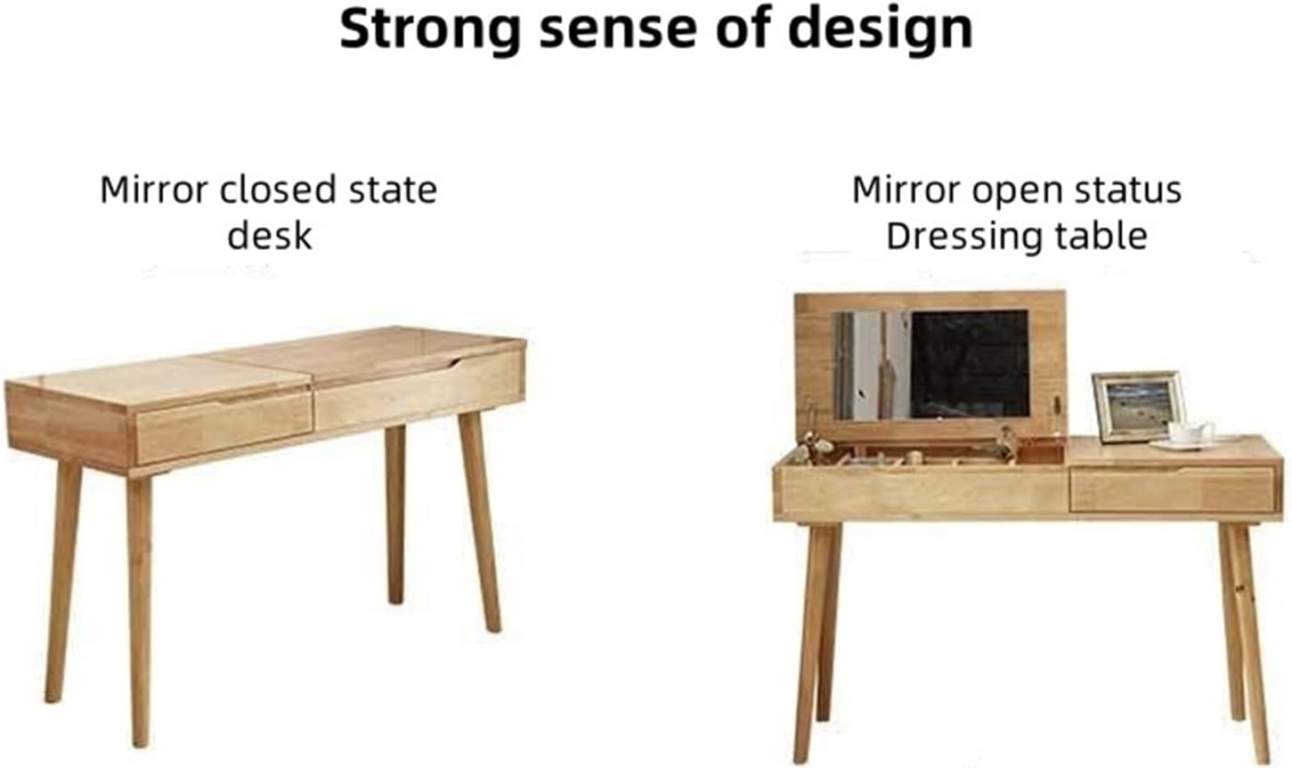 Dressing Table with Large Drawer Stylish Corner Vanity Desk with Mirror Flip up Modern Dressing Table with Jewelry Storage Cabinet for Bedroom Writing Desk,for Bedroom