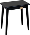 Vanity Bench,Vanity Chair, Solid Wood Vanity Stool, Rounded Corners, Mortise and Tenon Structure, Large Tabletop, with Cloud Decoration, Multifunctional(Black)