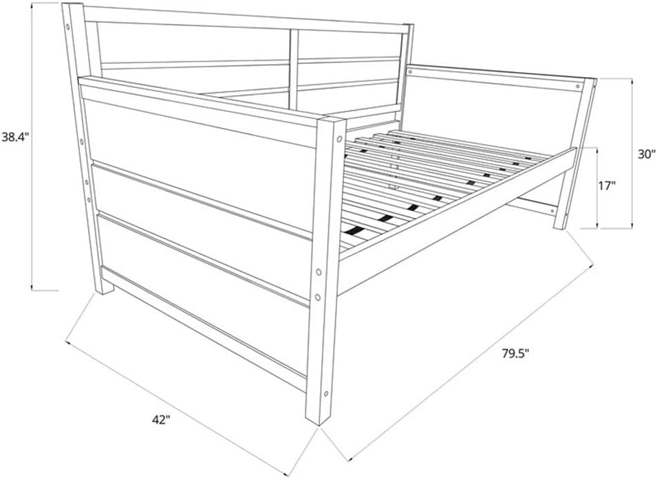 Kodiak Furniture Marisa Wood Daybed w/Trundle in Weathered White w/Mattresses