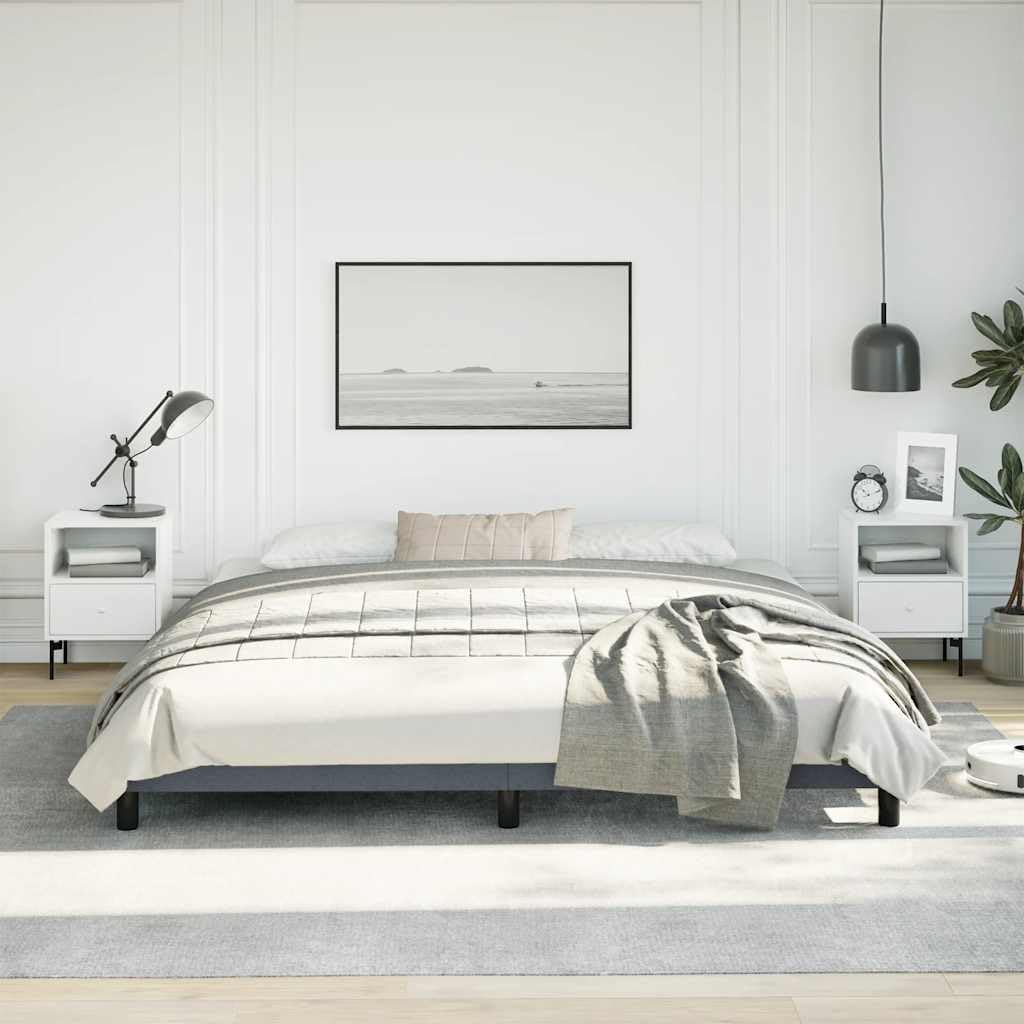 Dark Grey Velvet King Size Bed Frame with Engineered Wood Construction, Soft Touch Fabric Upholstery for Modern Bedroom, Durable Plywood Structure, Spacious Design