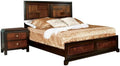 Furniture of America FOA Delia 2pc Walnut Transitional Wood Panel Bedroom Set - King + Nightstand