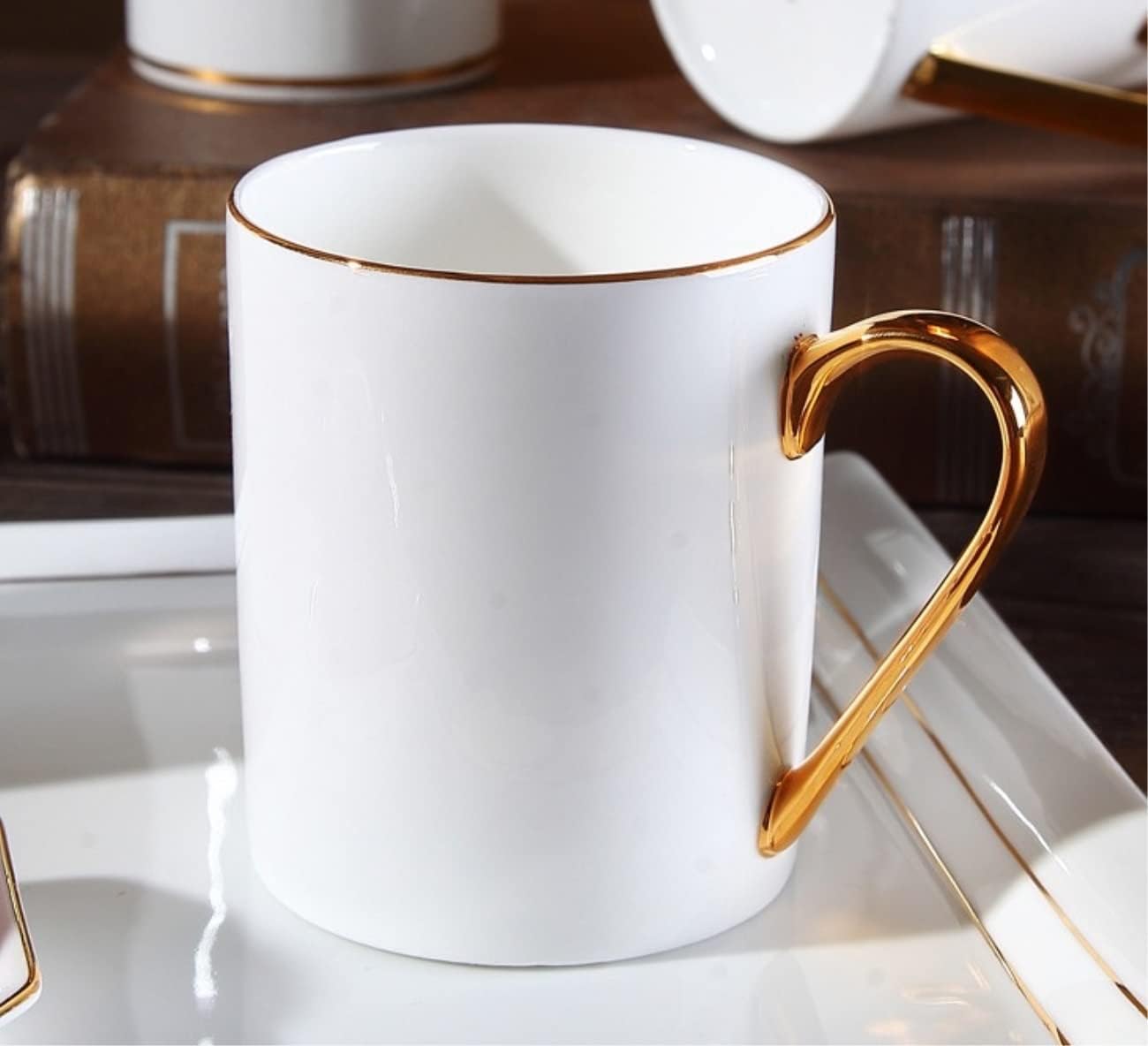 Vanity Bathroom Decor, Ceramics Bathroom Accessories Set White Bathroom Vanity Countertop Accessory Set European Simple Style Set Housewarming Gift(5pcs)