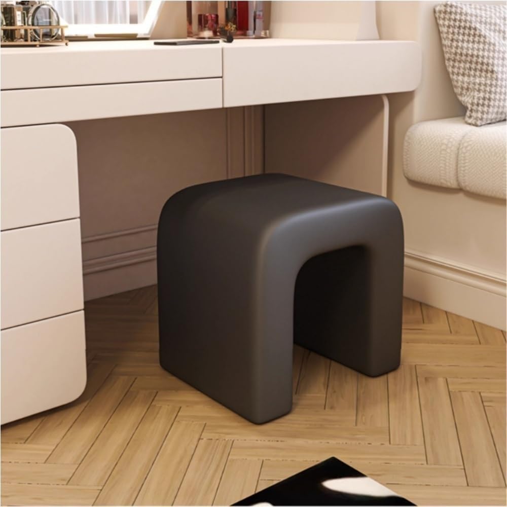 Vanity Chairs, Makeup Chair, Leather Footstool, Shoe Changing Bench with Sponge, Upholstered Stool for Powder Room, Living Room, Bedroom, Entrance(Green)