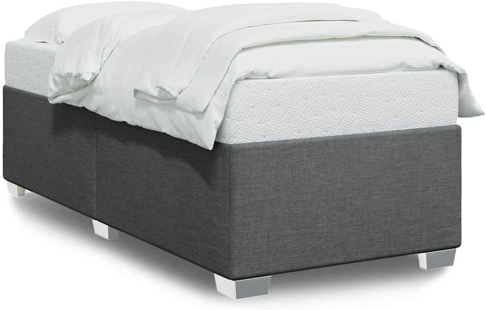 Dark Gray Twin XL Bed Frame with Polyester Upholstery and Engineered Wood Construction, Breathable Fabric Cover, Sturdy Plywood Support, Modern Minimalist Design for Bedroom