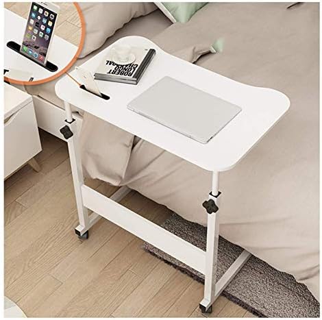 Extendable Rolling Mobility Table Over Bed,Overbed Table Wheels Bedside Desk C-Shaped Base Laptop Desk Home Office Mobile Lap Table, Mobile Laptop Computer Stand Bedside Table Port