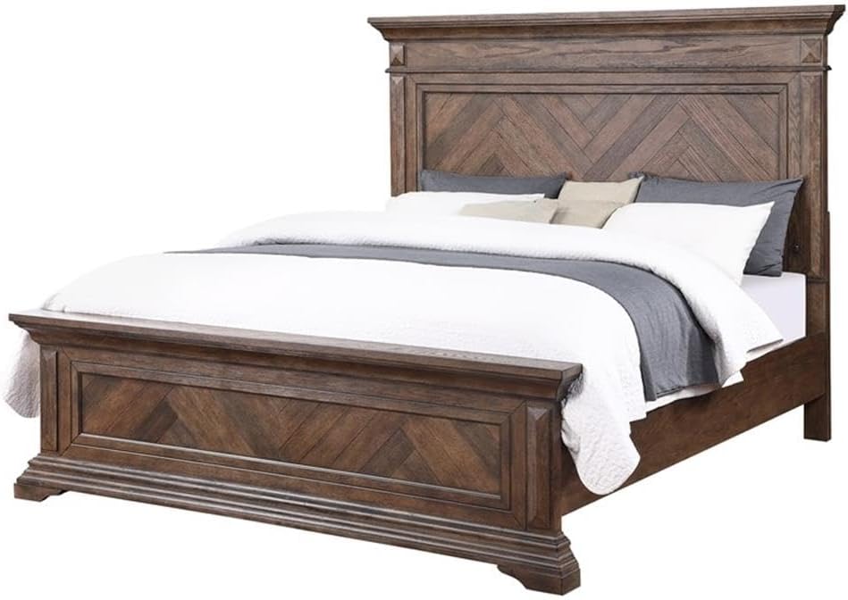 New Classic Mar Vista 4-Piece Wood King Bedroom Set with Nightstand in Walnut