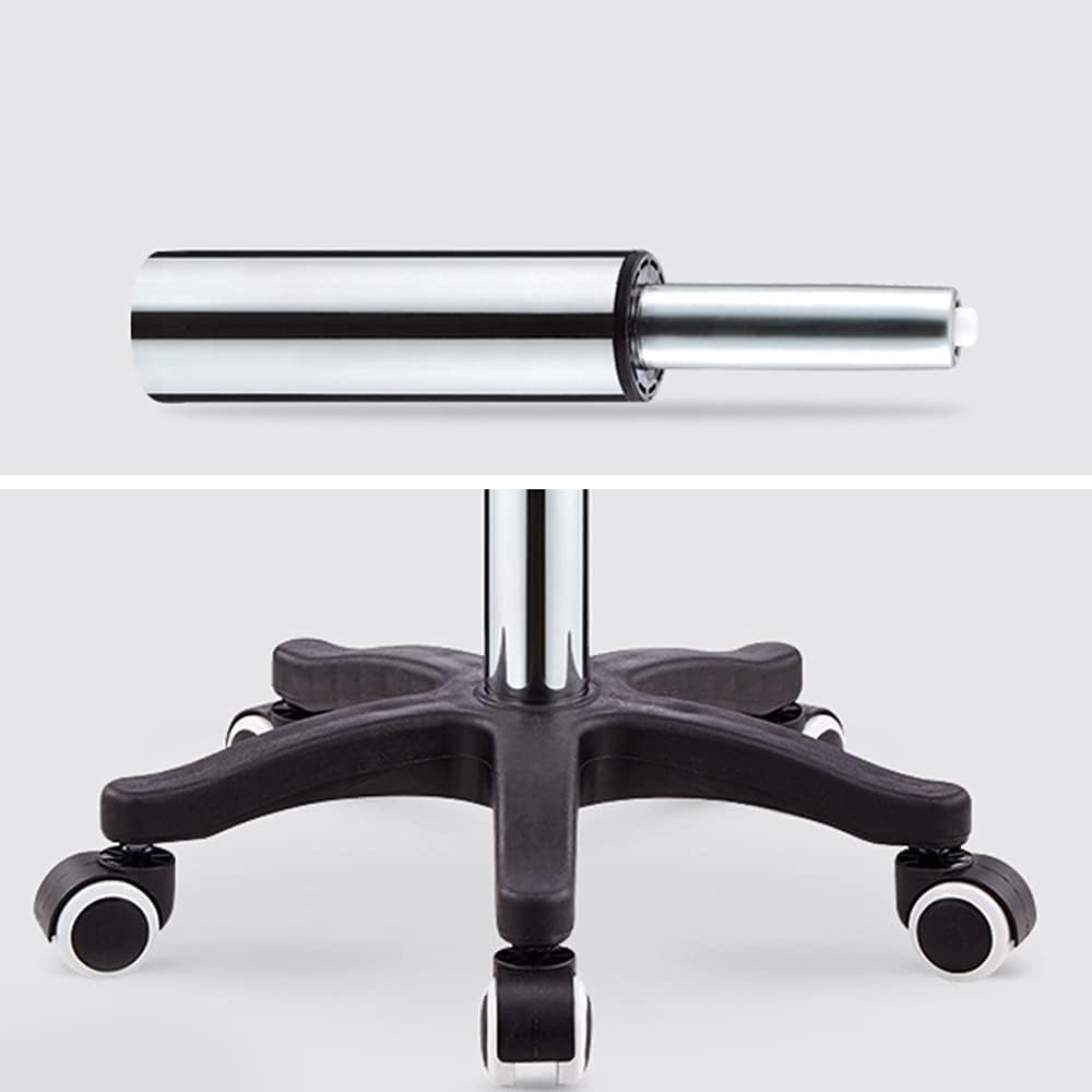Adjustable Height Stool with 5 Wheels/Soft Sponge,Nylon Base PU Leather Bar Stool Shop Stool,Hydraulic Rolling Swivel Salon Stool,Massage Spa Tattoo Counter Stools Black（Black）