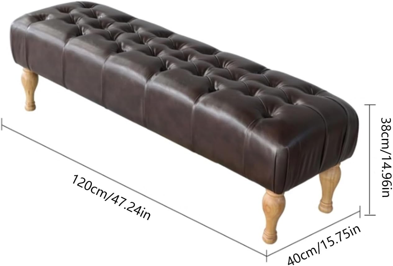 End of Bed Bench Upholstered Bench,Bedroom Bench for End of Bed,Piano Bench Dining Bench Entryway Shoe Bench with Button Tufted Padded Seat for Living Room, Vanity Bench Foot-Stool with Wood Legs Entr