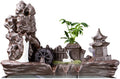 Fountain Waterfall Ceramic Automatic Circulating Indoor/Outdoor Tabletop Fountain Fengshui Indoor Decoration for Office Home Relax Meditation,Taupe