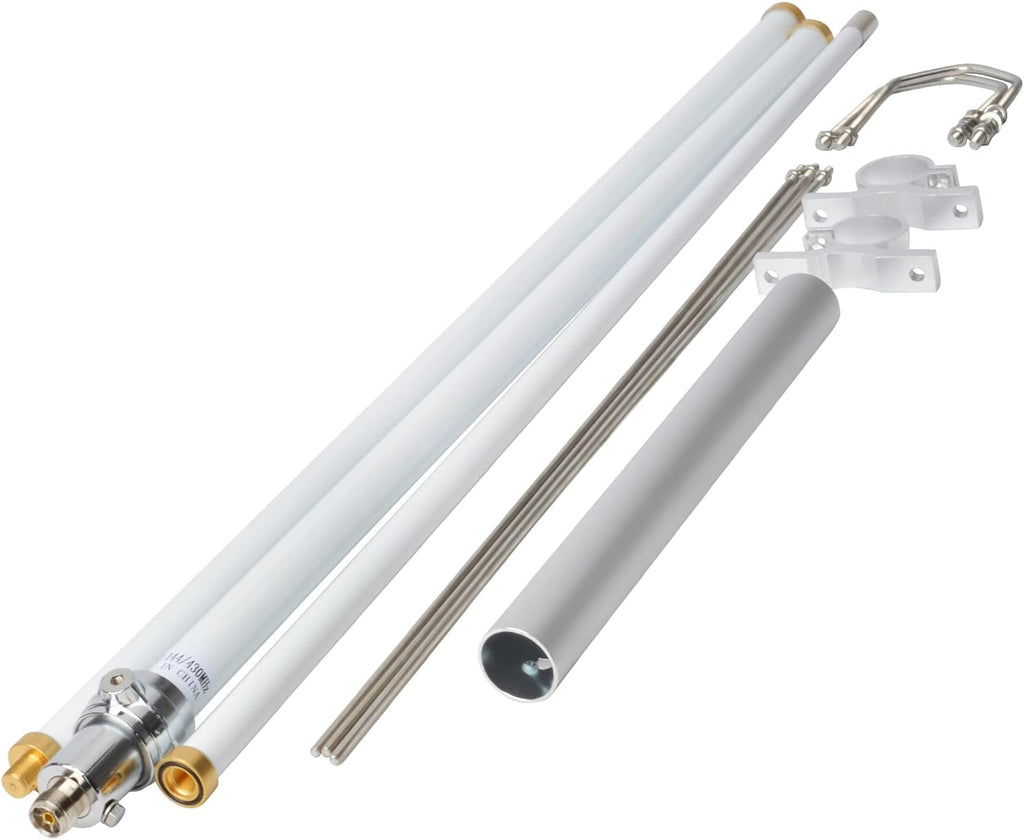 GMRS Outdoor Base Antenna, 462-467MHz 200Watt UHF 86' (220cm) Length Fiberglass Antenna with UHF-Female (So239) Connector for Motorola Icom Kenwood Midland Yaesu Mobile Radio