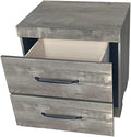 Modern USB Nightstand in Antique Gray Laminate Finish