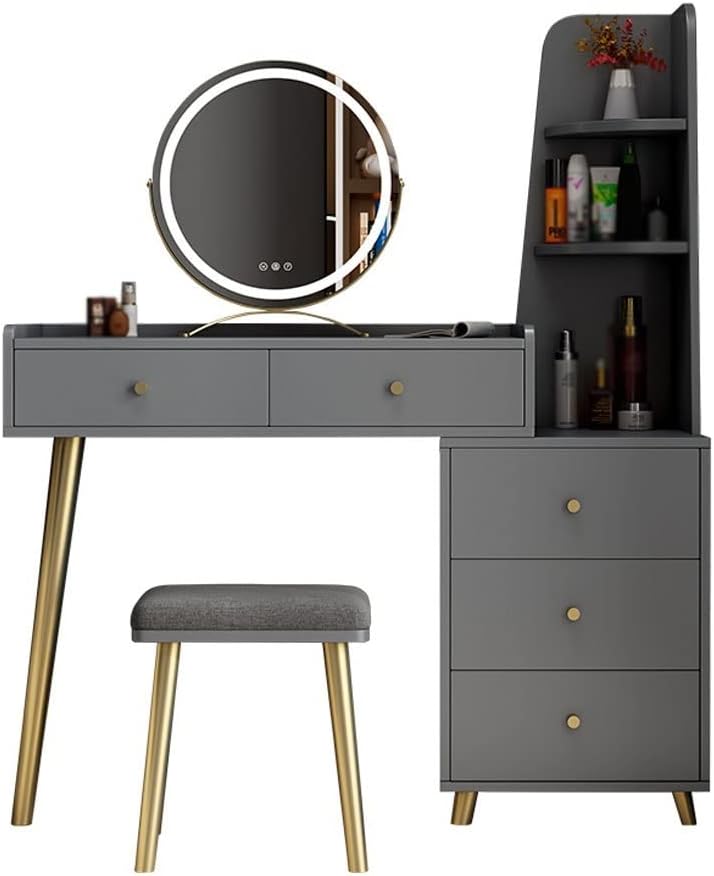 Vanity Benches Dresser Table Set Bedroom Modern Minimalist Storage Cabinet All-in-one Dressing Table Multifunctional Vanity Table (Color : G)