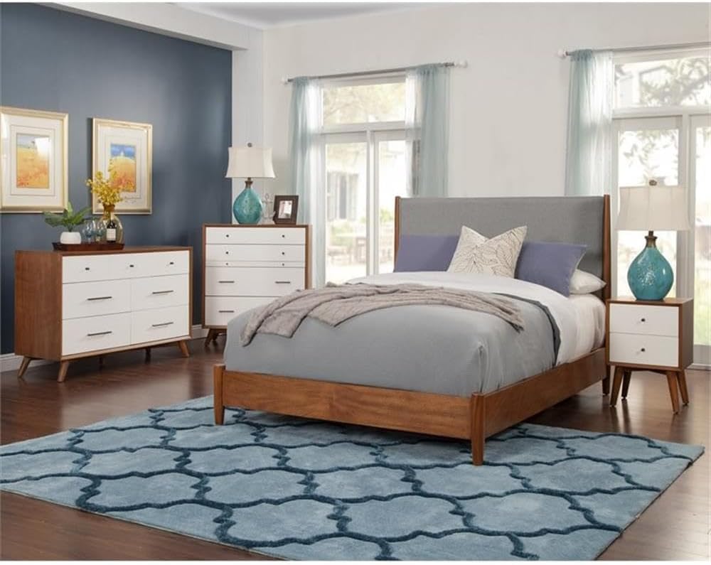 Home Square 4 Piece Set with California King Panel Bed and 3 Nightstands