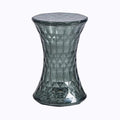 Acrylic Transparent Drum Table, Diamond Shaped Modern Vanity Stool/Side Table, Rounded and Soft Corners, Stable Support for Chair Feet, for Indoor and Outdoor Use(Orange)