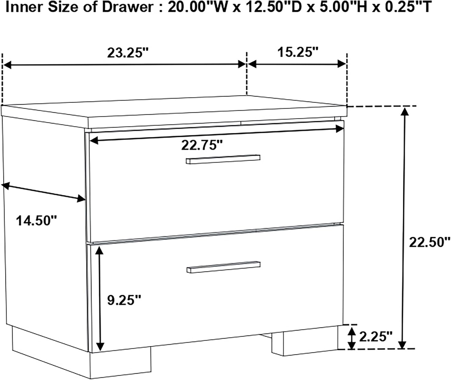 Coaster Home Furnishings Felicity Contemporary 4-Piece Bedroom Set Eastern King Size LED Panel Bed Frame 49-inch Headboard White High Gloss 203500KE-S4L