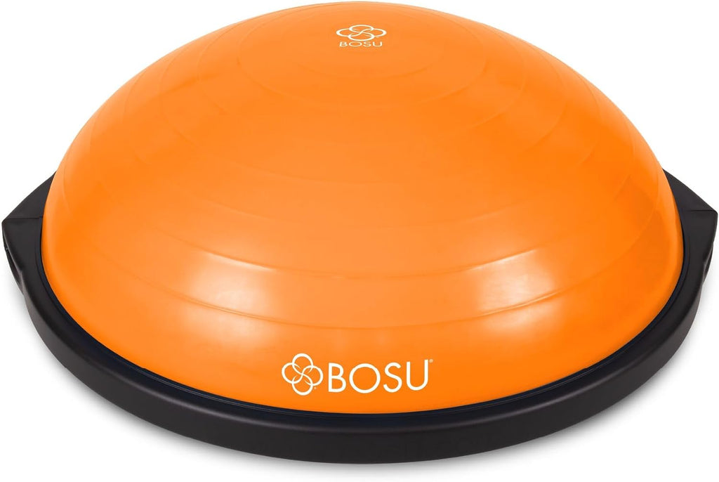 Bosu Balance Ball Exercise Trainer, Home Gym Equipment w/Guided Workouts & Pump, 26' Inflatable Fitness Platform for Strength Training, Standing, Balancing, and Core Workout