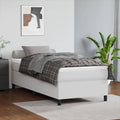 White Faux Leather Twin XL Bed Frame with Plywood Slats for Modern Bedroom, Durable and Space Efficient Design, Easy to Clean and Comfort Enhanced