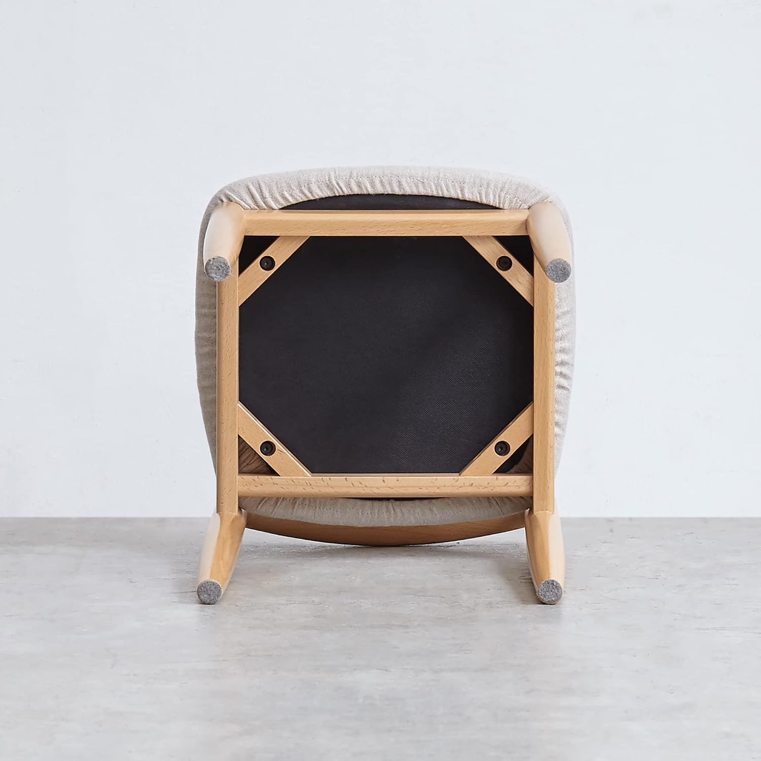 Natural Wood Stool Vanity Bench Square Vanity Chair with Cushioned Seat, Sofa Stool Makup Stool Rest Stool Piano Bench for Clothes Shop,Living Room, Porch, Fitting Room Bedroom, Brown