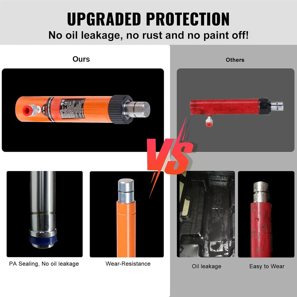 10T Porta Power Kit Portable Hydraulic Jack With Oil Hose Auto Body Fe Repair Kit With Storage Case For Car Repair