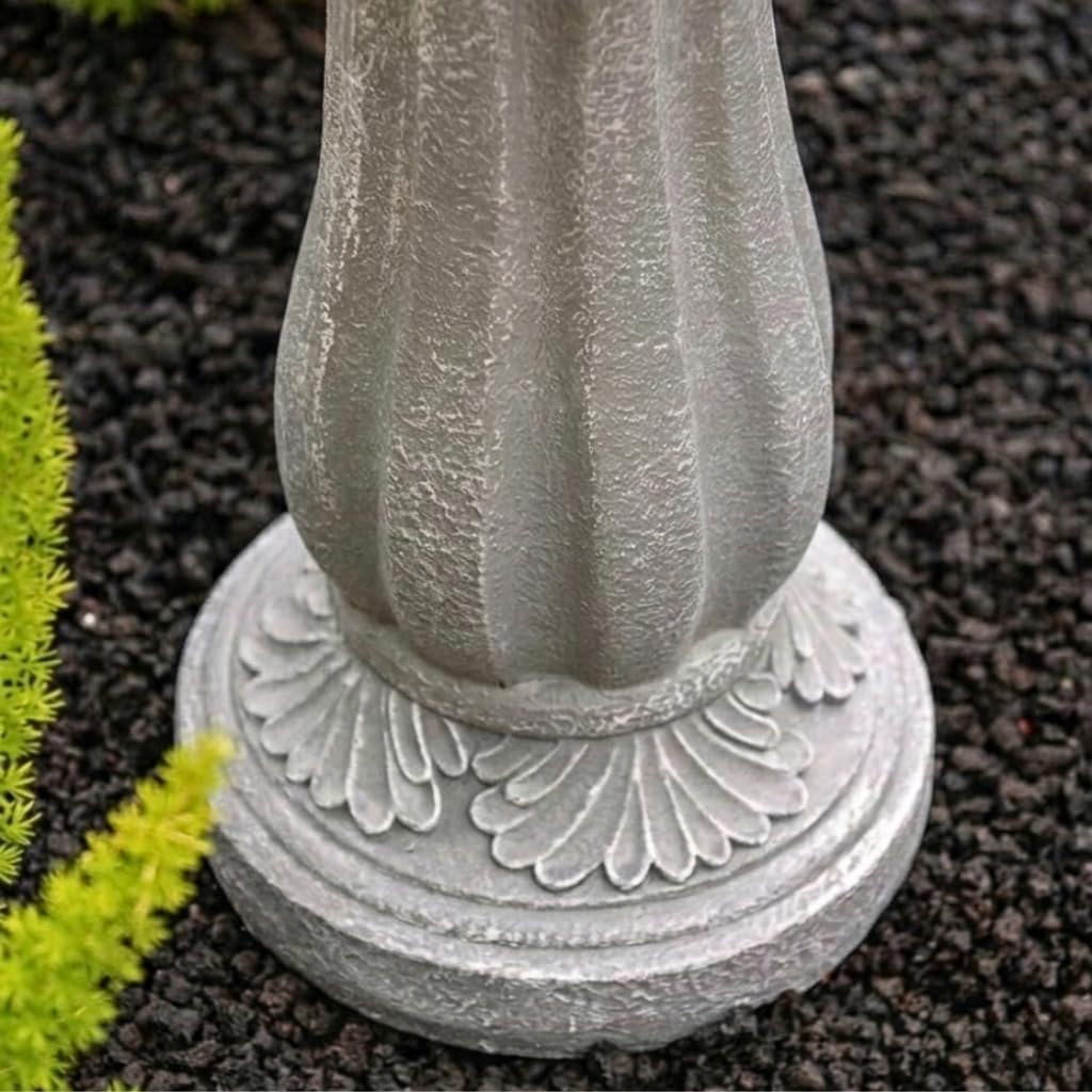 XBrand 36.2' Solar Powered 2-Tier Outdoor Water Fountain, Resin Fountain with Solar Panel Pump, Gray