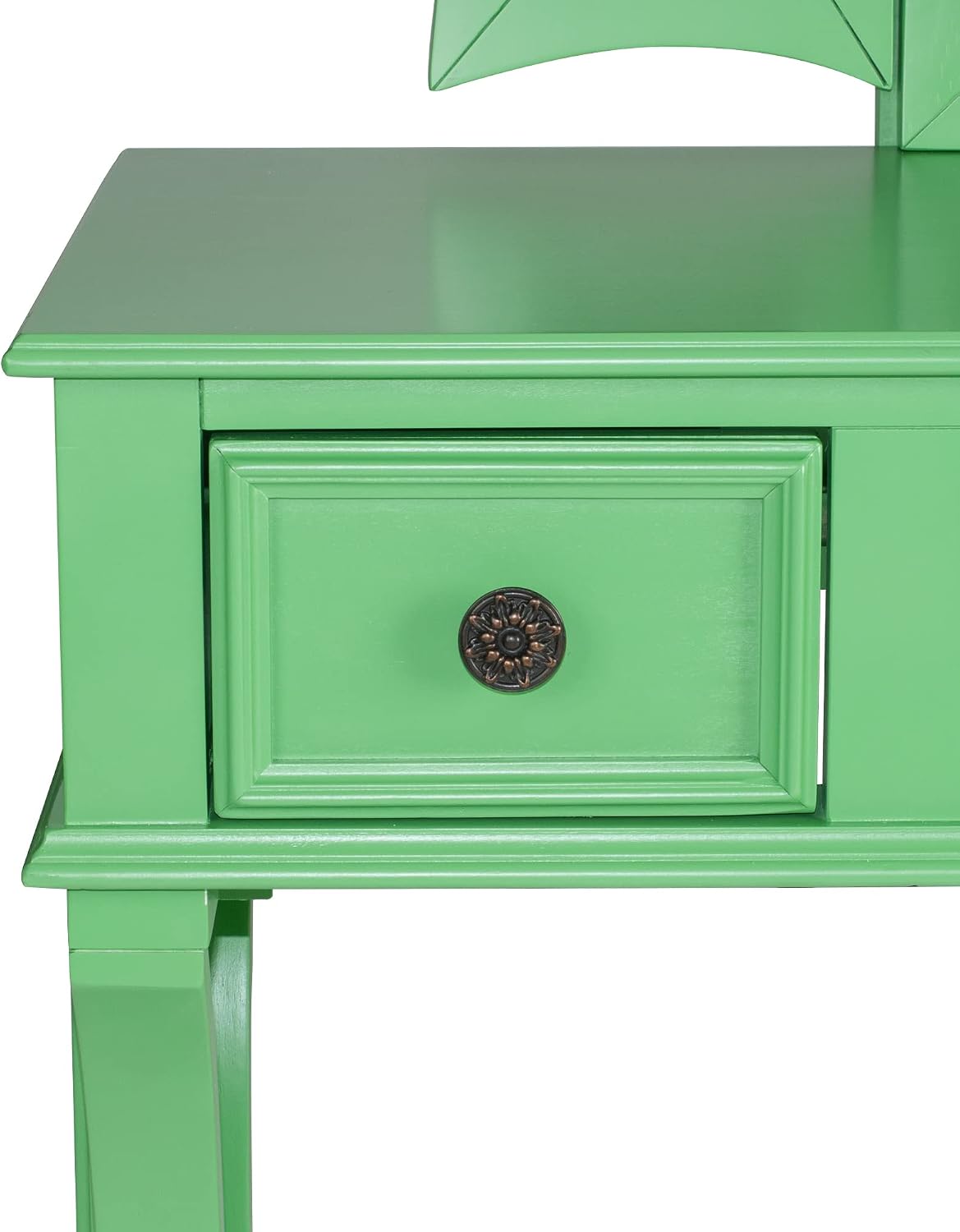 Poundex Bobkona Edna Vanity Set with Stool, Apple Green