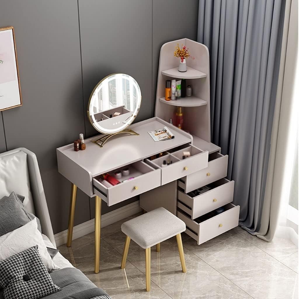 Vanity Benches Dresser Table Set Bedroom Modern Minimalist Storage Cabinet All-in-one Dressing Table Multifunctional Vanity Table (Color : B)