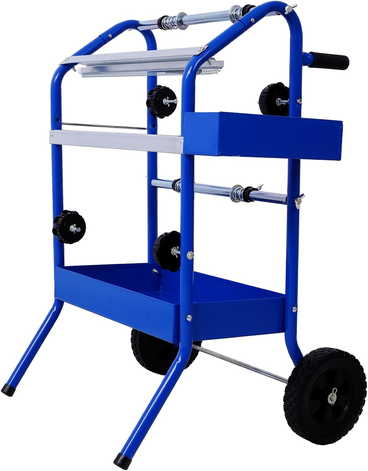 Mobile Masking Paper Dispenser for Automotive Paint Shops - Professional 18-Inch Multi-Roll Cart with Storage Trays & Cutting System - Heavy-Duty Workshop Organizer for Spray Painting Tools &