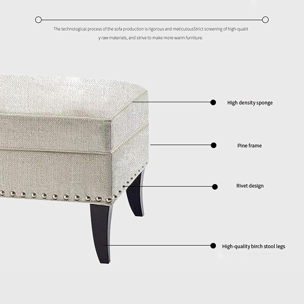 BTZHY Vanity Chair,Foot Stool Ottoman Box Burlap Storage Ottomans Change Shoe Bench Bed End Stool Makeup Stool Seat Bench