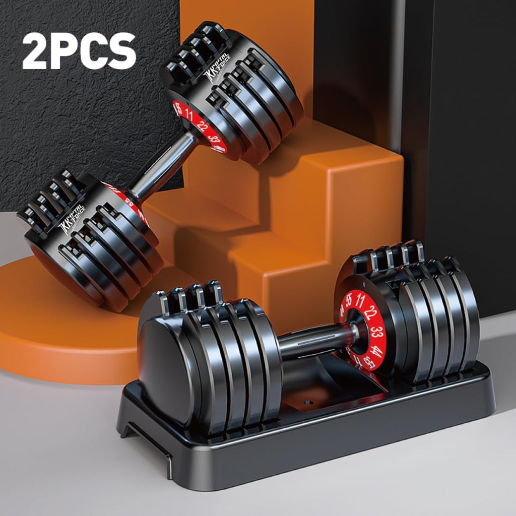 Adjustable Dumbbell Set of 2, 110lbs/50lbs Free Weights Dumbbell Set, 5-in-1/10-in-1 Quick-Lock Hand Weights, 25lbs/55lbs Pair with Anti-Slip Texture Handle, Weight Set For Home Gym Suit both Men and Women