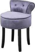Vanity Stool Makeup Bench Vanity Benches Chair Padded Lounge Makeup Stool Fan Back Dressing Chair Piano Stool Cushioned Stool with Solid Wood Legs, Sitting 44cm / 17.32 Inch