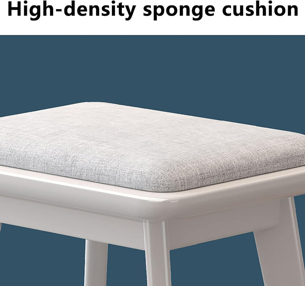 BTZHY Vanity Chair,Vanity Stool,Modern Upholstered Makeup Dressing Bench Footstool Side Table Seat Dressing Chair,Piano Seat with Padded Cushion and Solid Wood Leg
