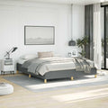 California King Bed Frame Dark Grey Polyester Fabric, Modern Platform Bed Frame with Breathable Material and Robust Durability, Easy Assembly for Spacious Support
