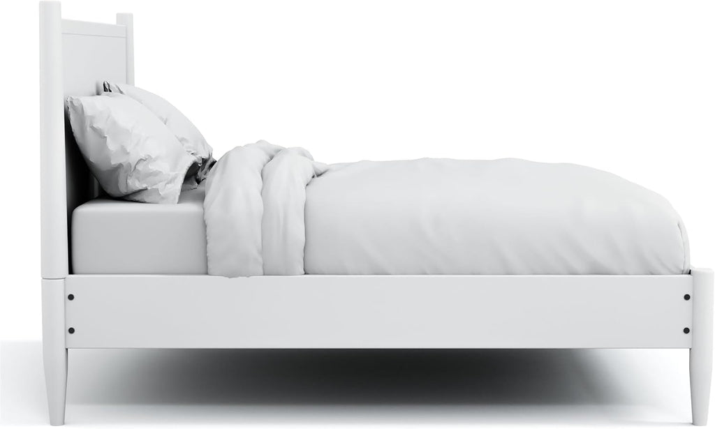 Furniture of America FOA Belkor 2-Piece White Solid Wood Bedroom Set- Cal King + Nightstand
