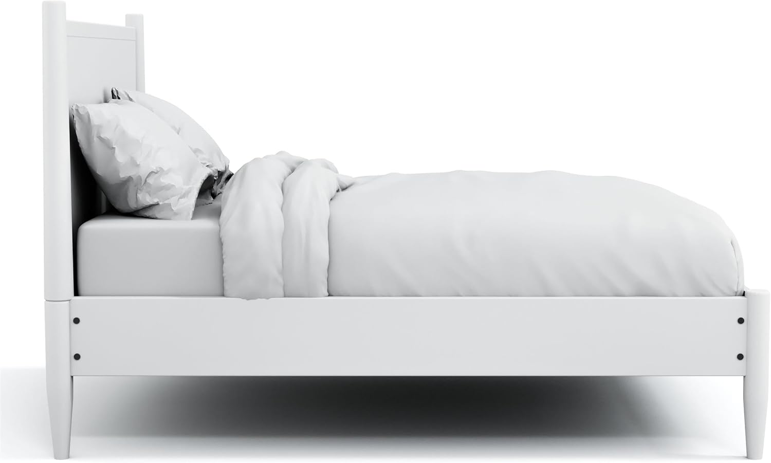 Furniture of America FOA Belkor 2-Piece White Solid Wood Bedroom Set- Cal King + Nightstand