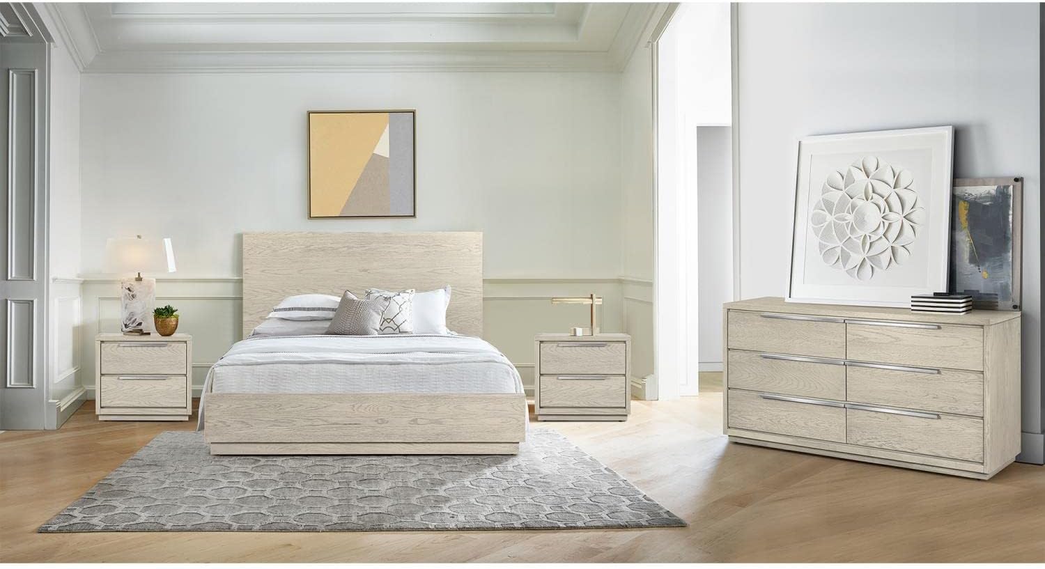 Armen Living Peridot 3 Piece King Bedroom Set in Natural Acacia Wood