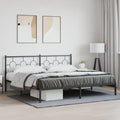 Metal Bed Frame with Headboard Black King Size 76'x79.9' Sturdy Steel Platform Bedframe Underbed Storage Space for Bedroom