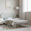 White Steel Single Bed Frame with Headboard, 41.3 x 81.5 Inches, Modern Classic Design for Bedroom, Durable Metal Construction, Easy Assembly, Elegant Finish, Sturdy Support,
