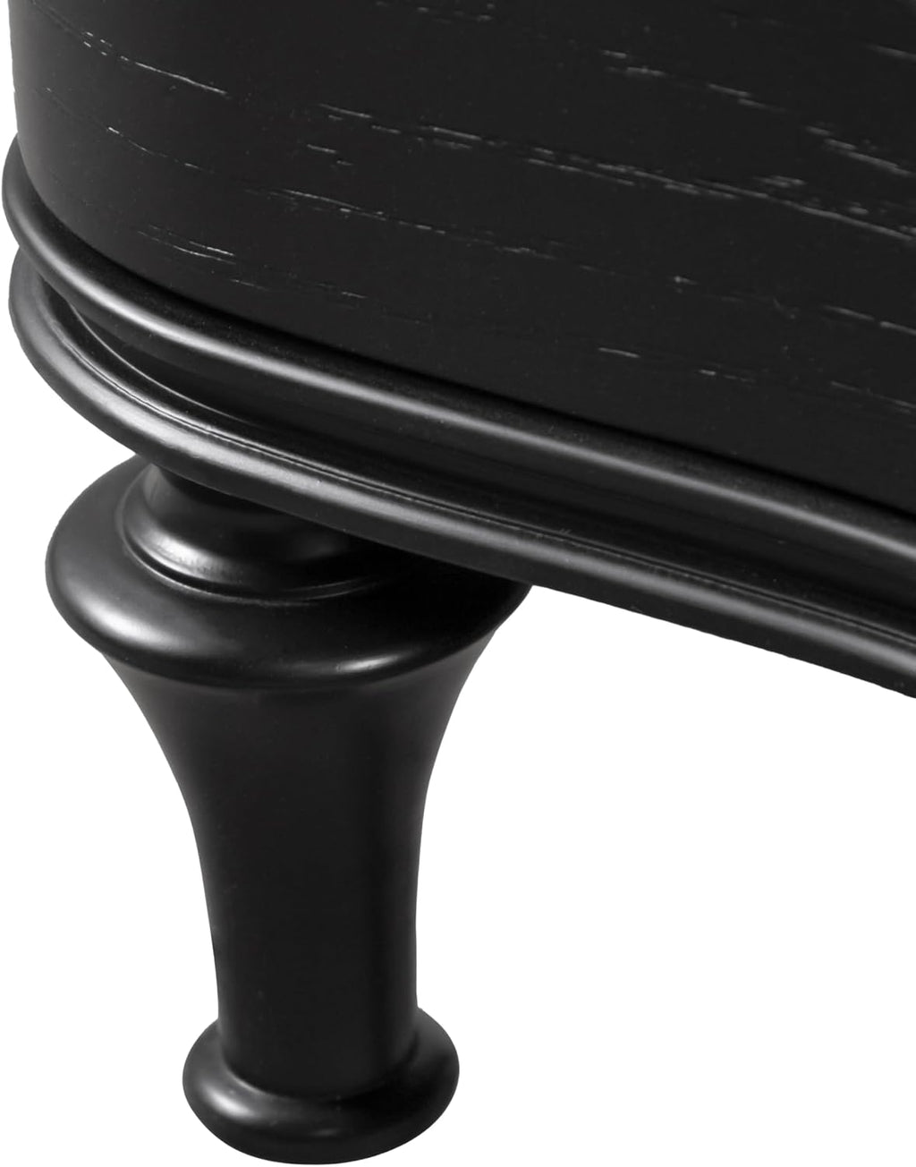 Furniture of America Seabliss Glam Solid Wood 3-Piece Bedroom Collection with Bed Frame and 3-Drawer Nightstands Set of 2, Box Spring Required, Black, King