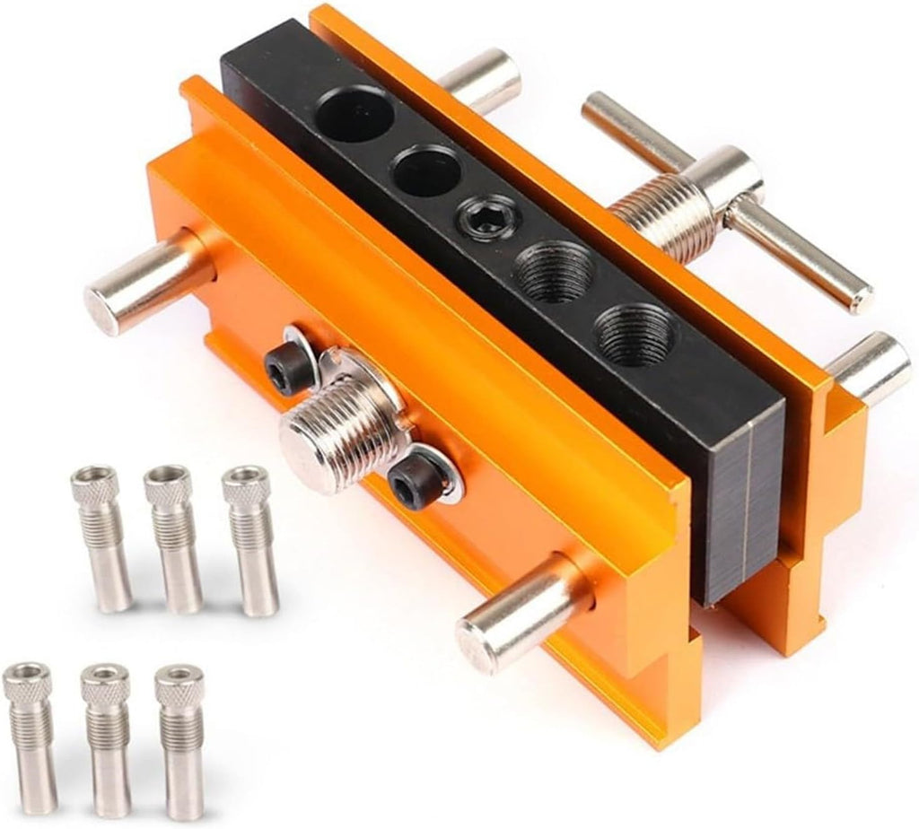 Centering Doweling Jig Kits Drill Jig for Straight Holes Biscuit Joiner Set with 6 Drill Guide Bushings Adjustable