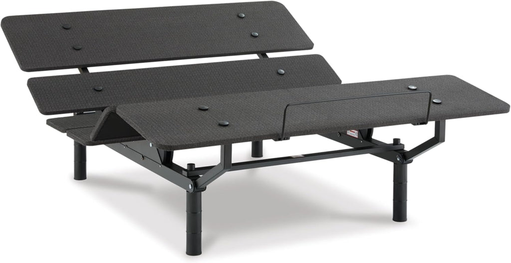 Signature Design by Ashley Cosmic Power Base Traditional California King Adjustable Base with Head and Foot Incline, Wireless Remote and USB Ports, Black