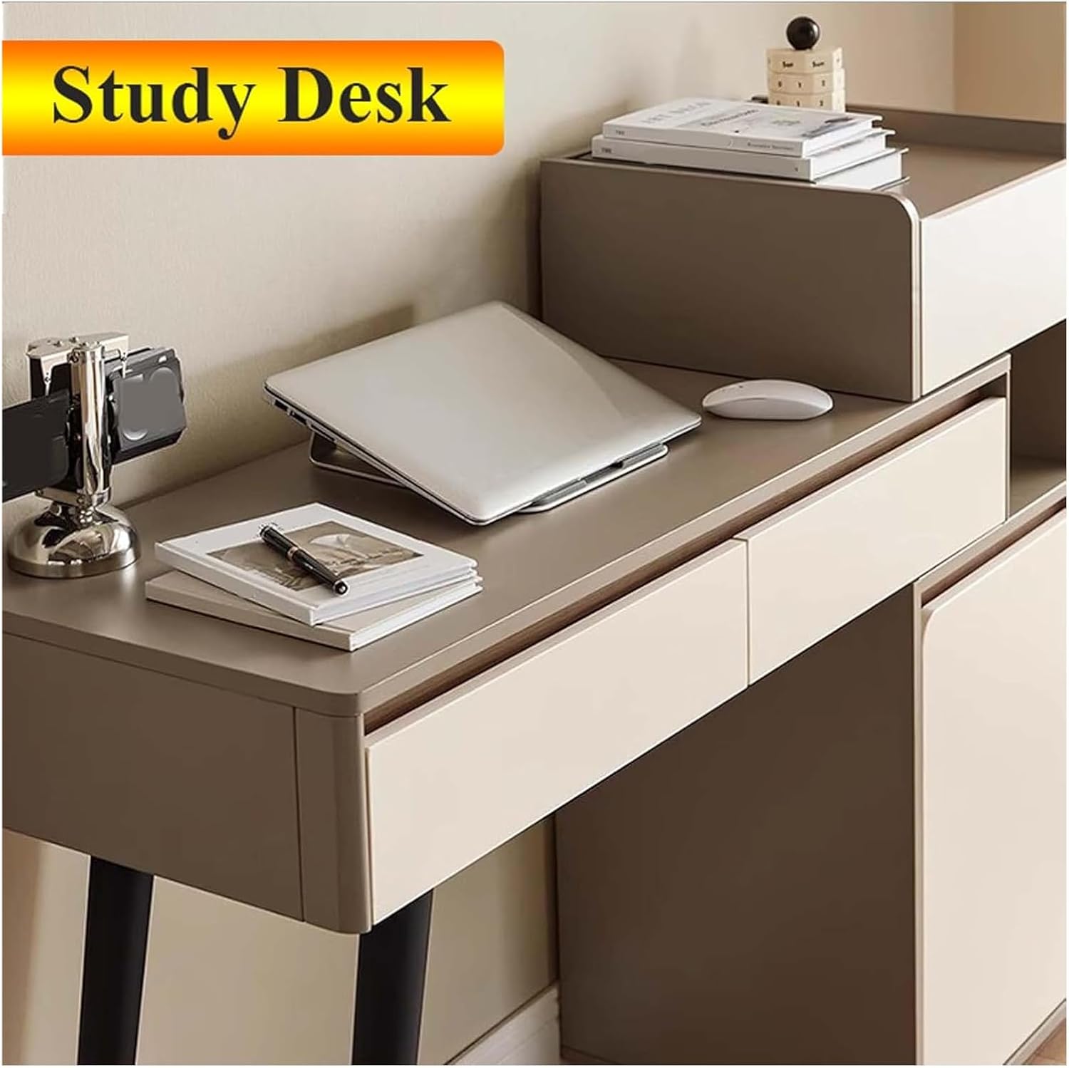 Vanity Desk, Vanity Table, Dressing Table, Makeup Table for Bedroom, Corner Dressing Table with Storage Shelf, Make Up Desks with Lights