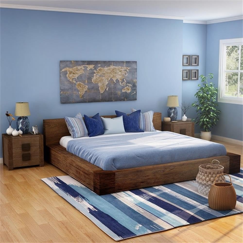 Furniture of America FOA Elbert I 3pc Natural Tone Solid Wood Bedroom Set - King + 2 Nightstands
