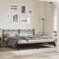 Black Steel Full Bed Frame Rectangular Modern Design with Breathable Material and Ample Storage Space, Durable Sturdy Construction for Solid Support and Stability, Easy