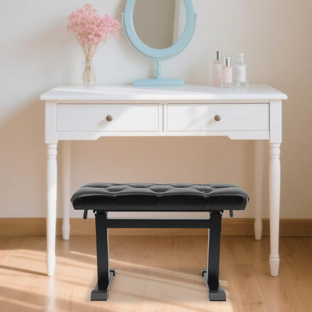 AngelcityCC Height-Adjustable Piano Bench Hydraulic Lifting Keyboard Bench with High-Density Sponges Cushion