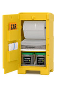 FlashDry Mobile Oil Only Spill Kit Station – 19.25'x19.25'x39', Absorbs Oil-Based Spills, for Warehouses, Factories & Auto Shops, Lockable, Wheeled, Includes Coir, Oil Absorbent Pads, Socks & PPE
