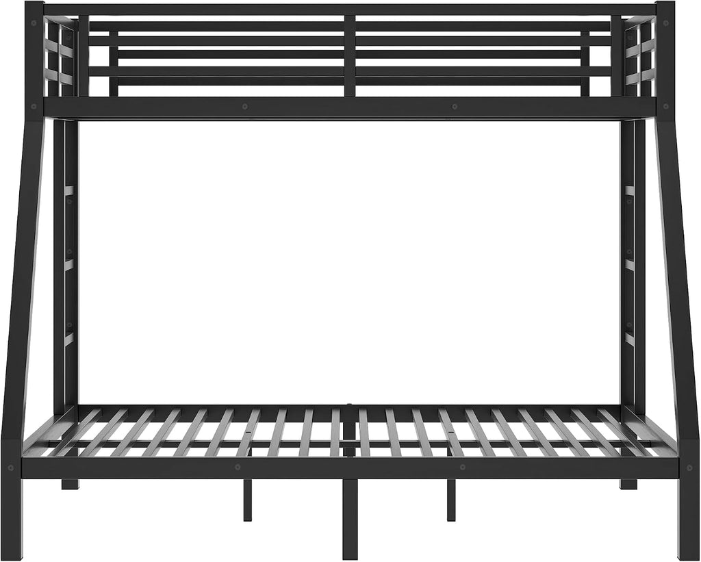 Bellemave Bunk Bed Twin XL Over Queen, Heavy Duty Metal bunk Bed Frame for Adults, Twin XL Queen Bunk Beds, Black