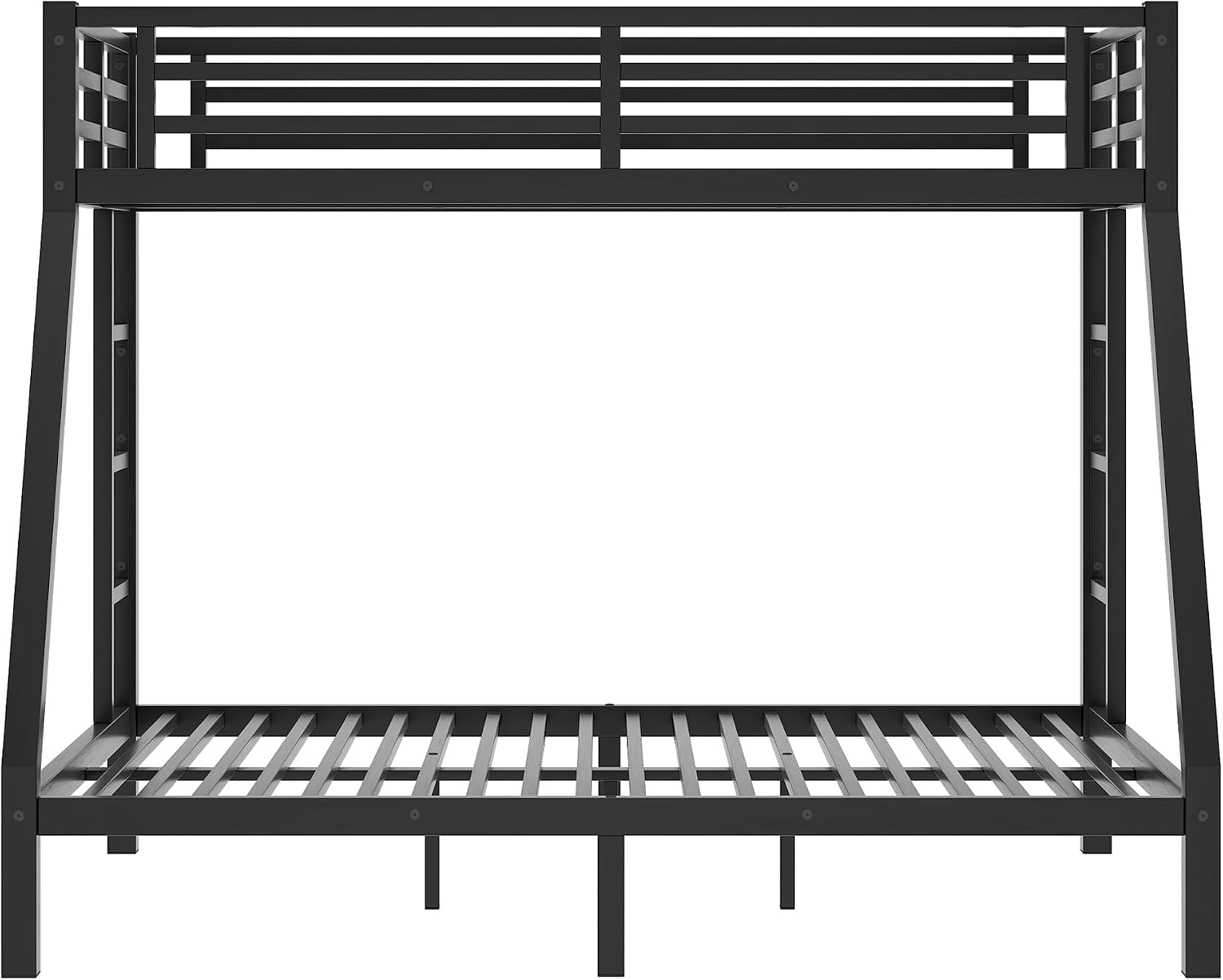 Bellemave Bunk Bed Twin XL Over Queen, Heavy Duty Metal Queen Bunk BedFrame for Adults, Black