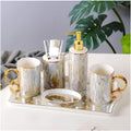 Vanity Bathroom Decor, Bathroom Accessory Sets European Ceramic Bathroom Six-Piece Light Simple Wedding Bathroom Supplies Housewarming Gift(C)