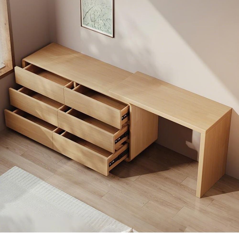 Vanity Table Solid Wood Vanity Dresser Beautifully Designed for Half-Corner Elegance and Roomy Storage Cabinet