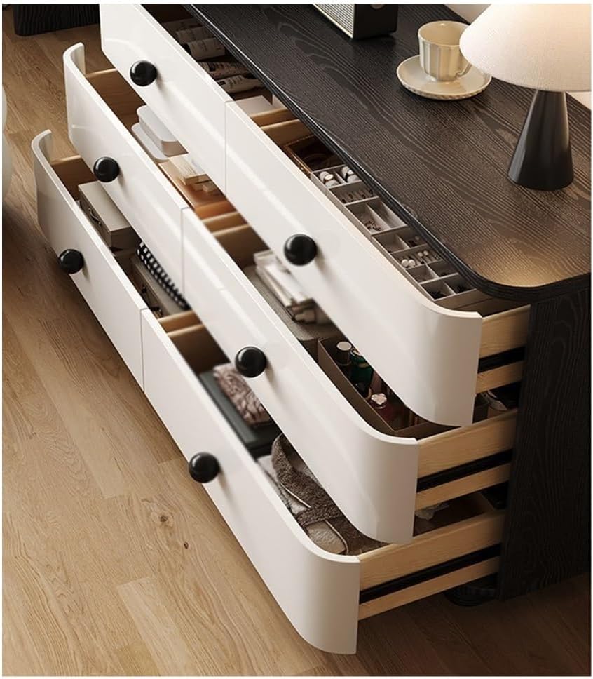 Makeup Table Vintage Dressing Table Chest of Drawers: Expandable Corner Makeup Desk Solid Wood Storage Cabinet Vanity Desk